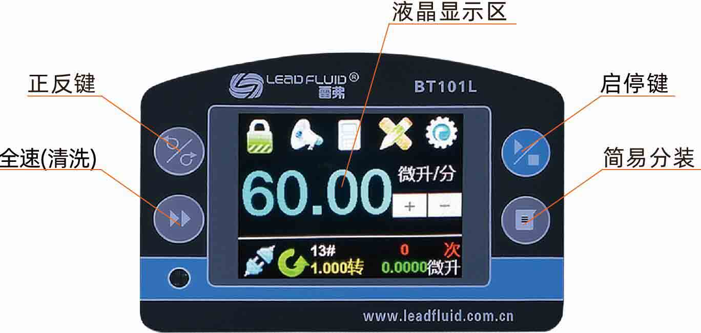 BT601L流量型智能蠕動泵界面