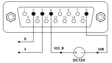 蠕動(dòng)泵通訊外部12V電源接線圖